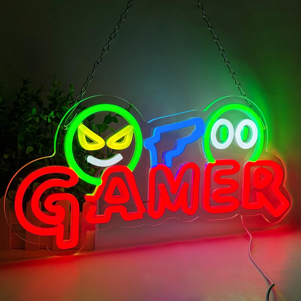 Lighting Decoration Wedding - Enseigne néon LED Gamer, Lampe murale