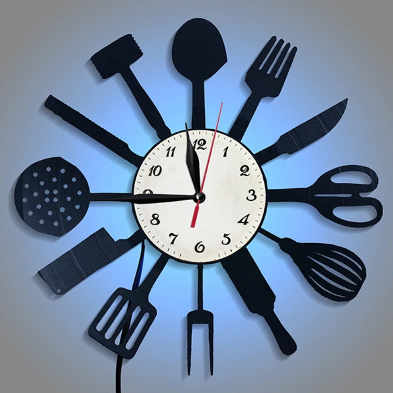 Lighting Home Decor Wall Clocks - Horloge Murale Décorative en Vinyle avec