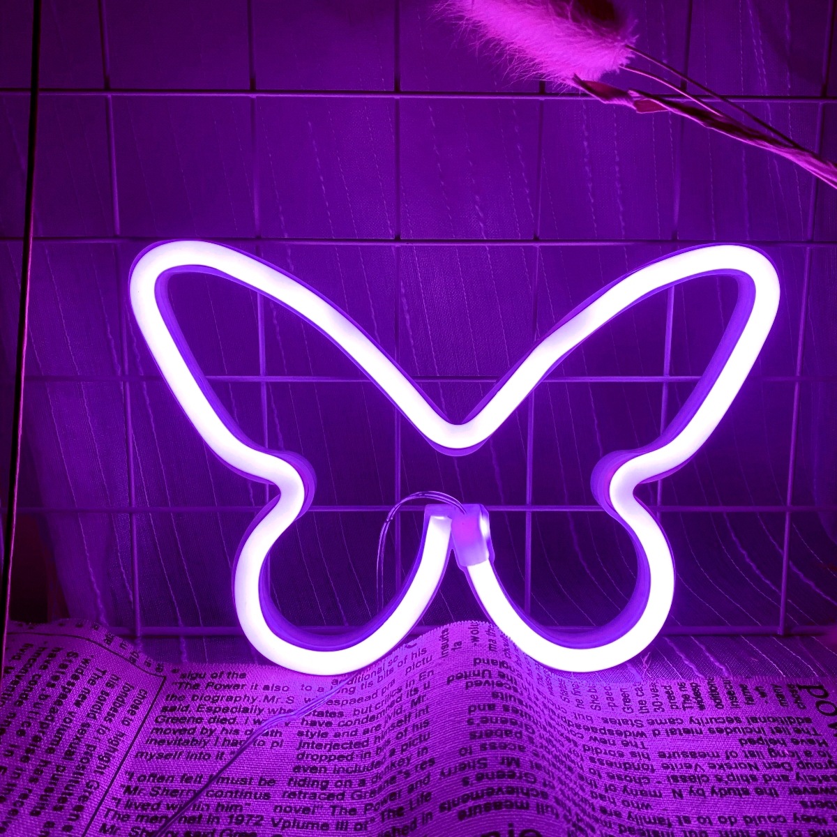 Foyer Lighting Wall Decor - Feux néon papillon LED, décoration murale