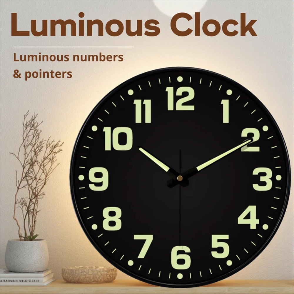 Lighting Home Decor Wall Clocks - Horloge murale lumineuse dans la nuit