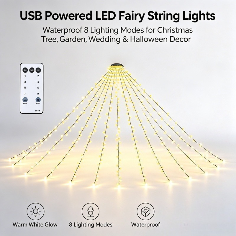 Lighting Tree Decor - Guirlandes lumineuses LED USB, lumières de