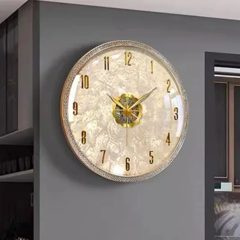 Lighting Home Decor Wall Clocks - Lumière moderne luxe salon horloge murale