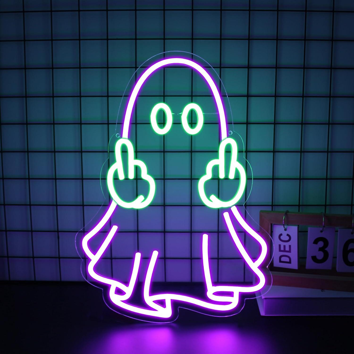 Room Lighting Bedroom Decor - Enseigne néon LED Ghost alimentée par