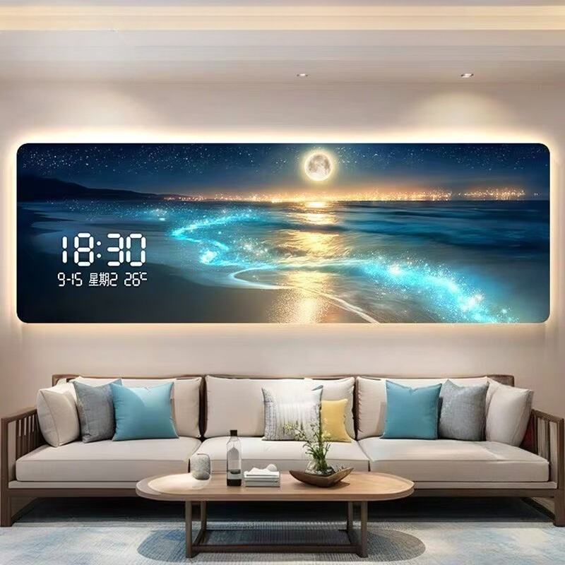 Lighting Home Decor Wall Clocks - Horloge électronique moderne à LED, lampe
