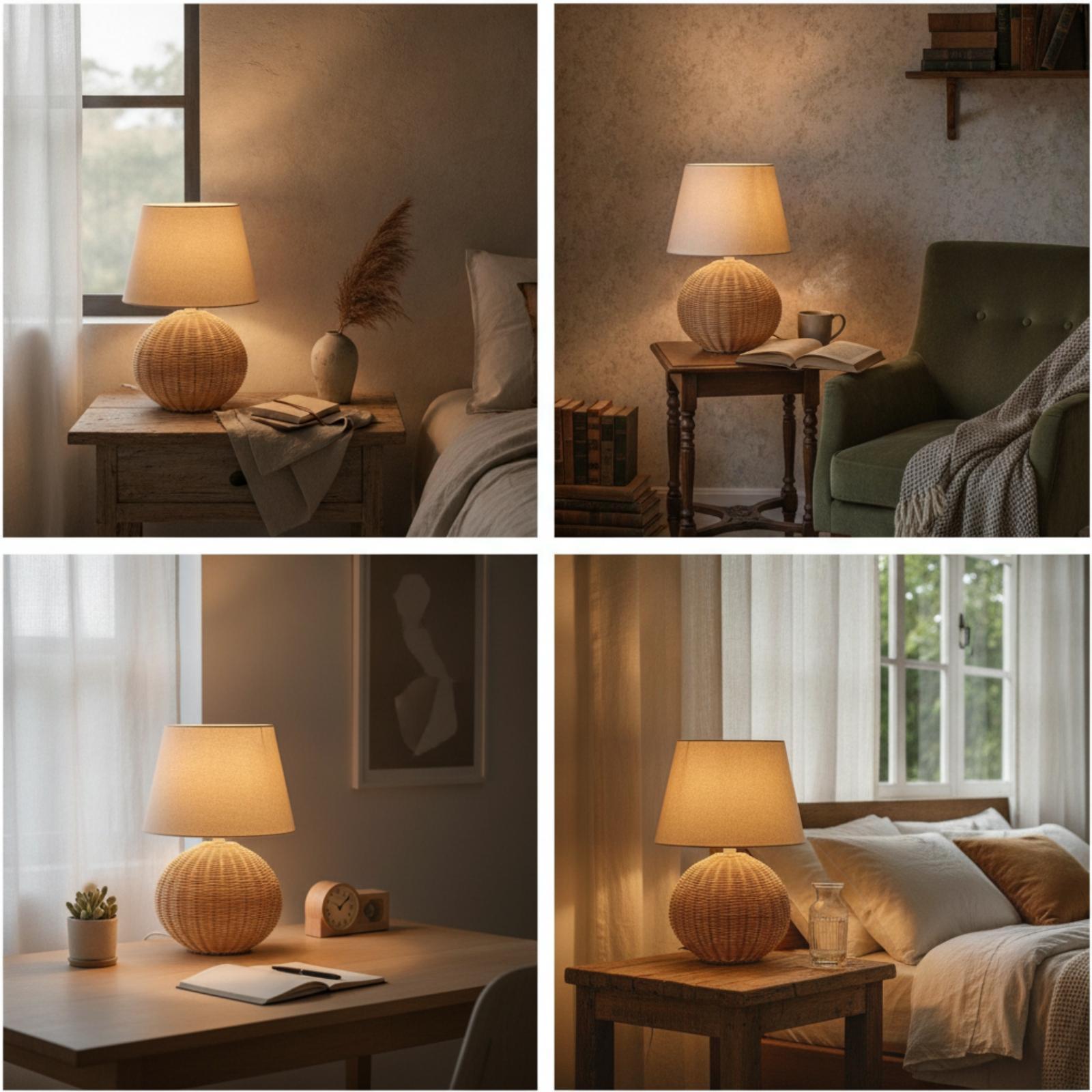 Lampe de chevet avec base en r - Lighting Decor For Bedroom avis et prix
