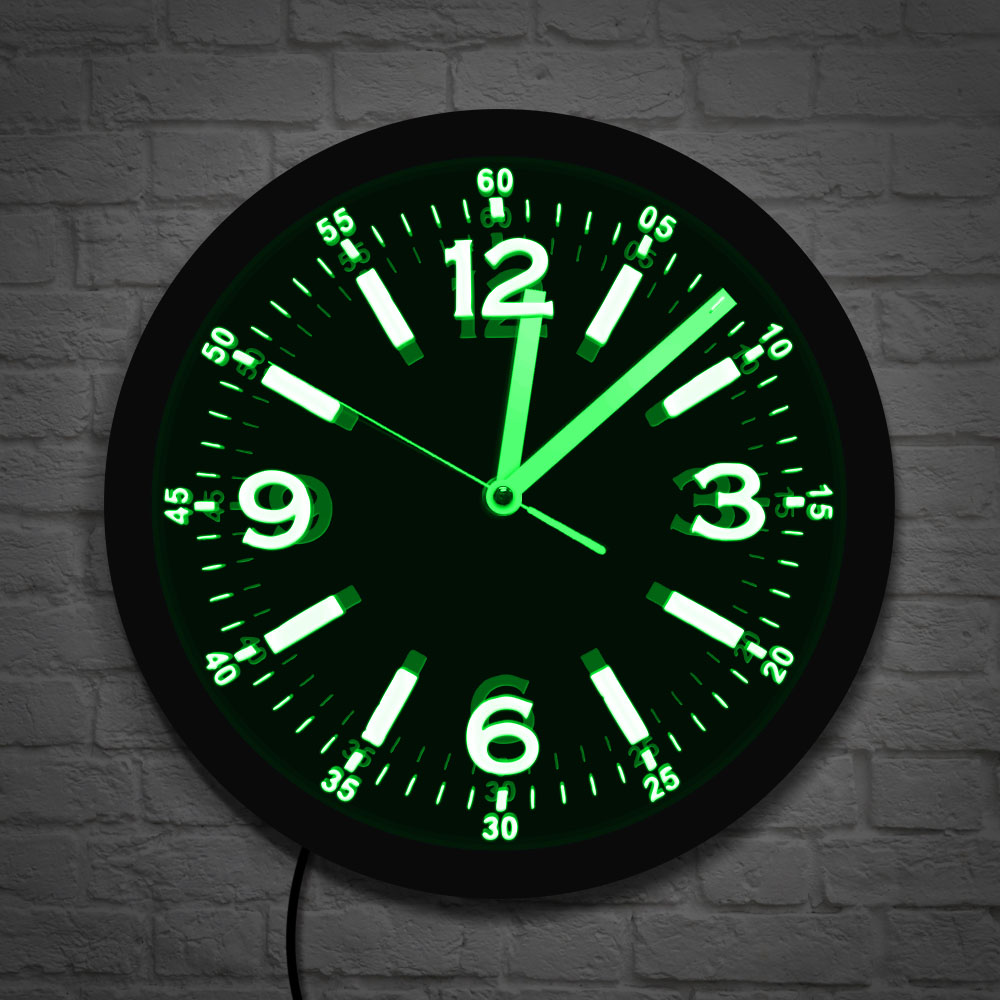 Horloge murale au néon LED au  - Lighting Home Decor Wall Clocks avis et prix