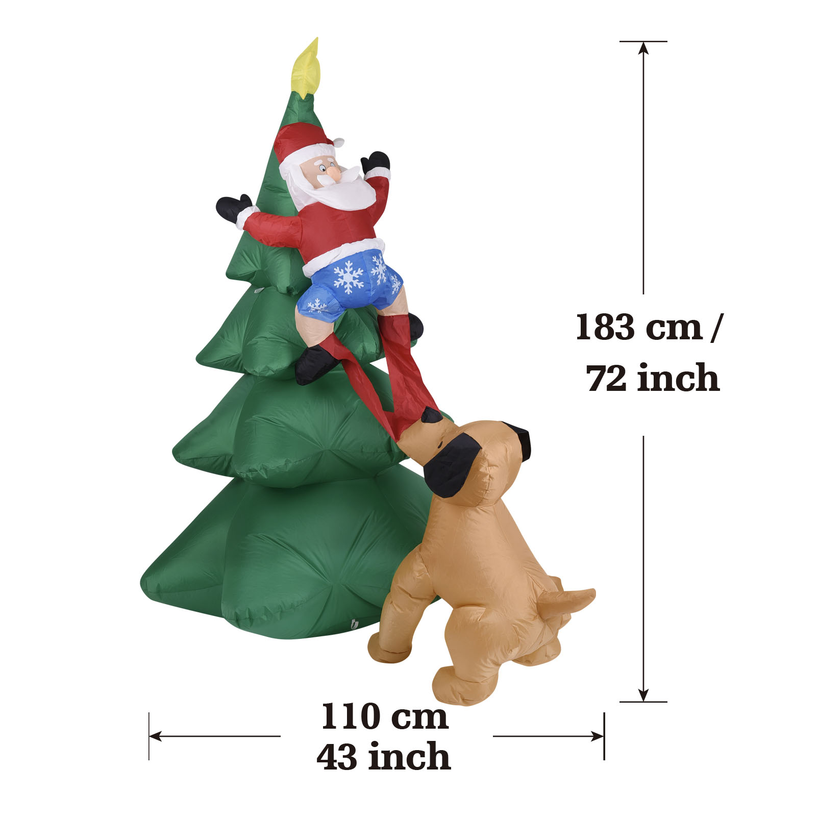 Chien gonflable de noël avec a - Lighting Tree Decor avis et prix