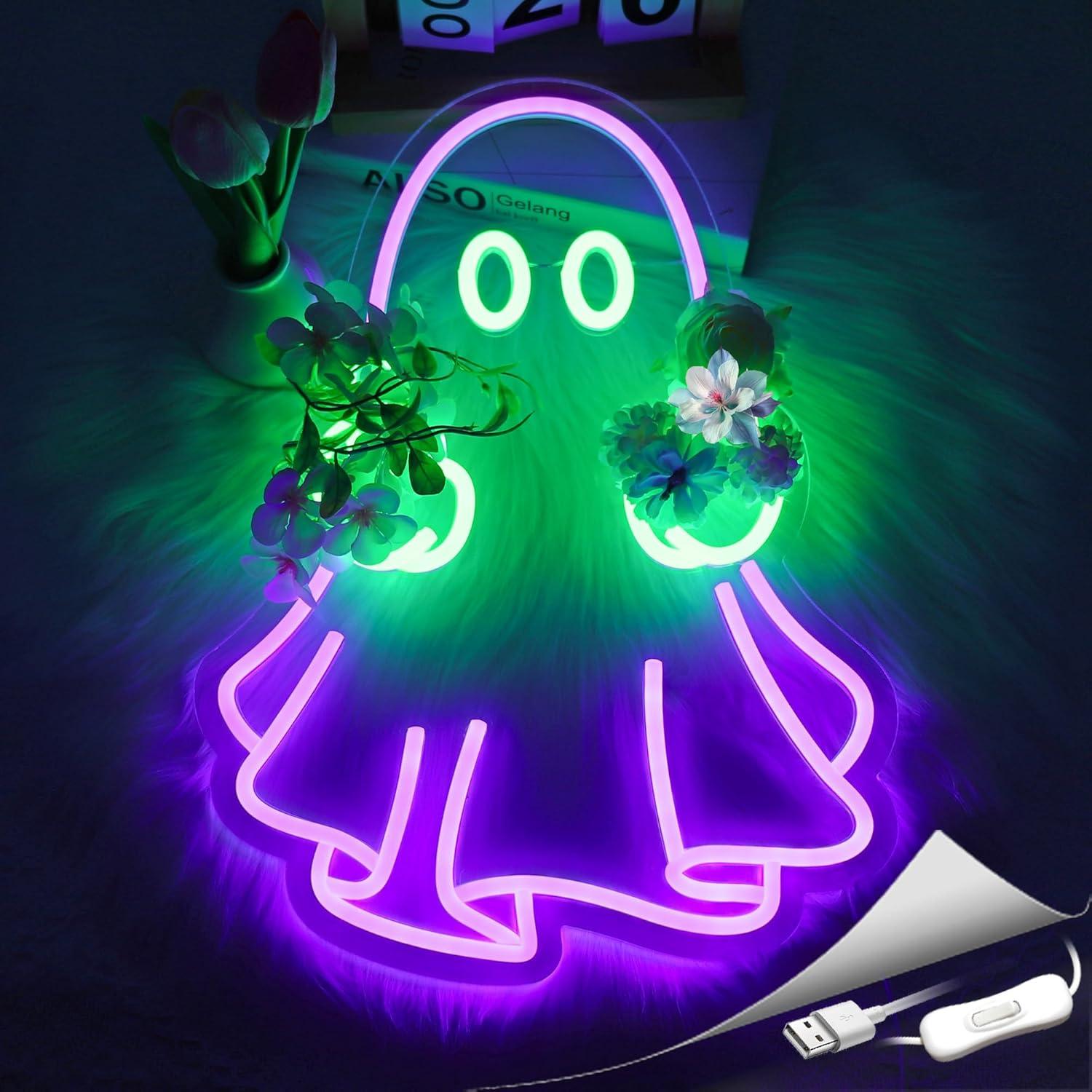Enseigne néon LED Ghost alimen - Room Lighting Bedroom Decor avis et prix