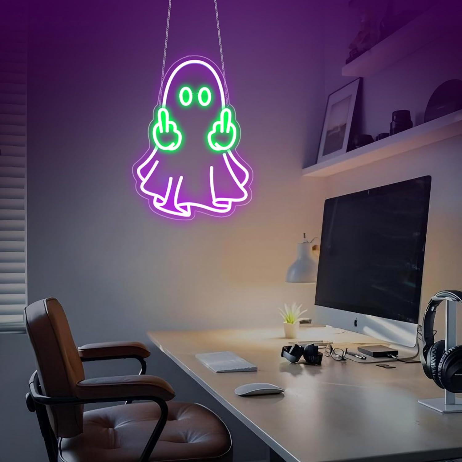 Enseigne néon LED Ghost alimen - Room Lighting Bedroom Decor avis et prix