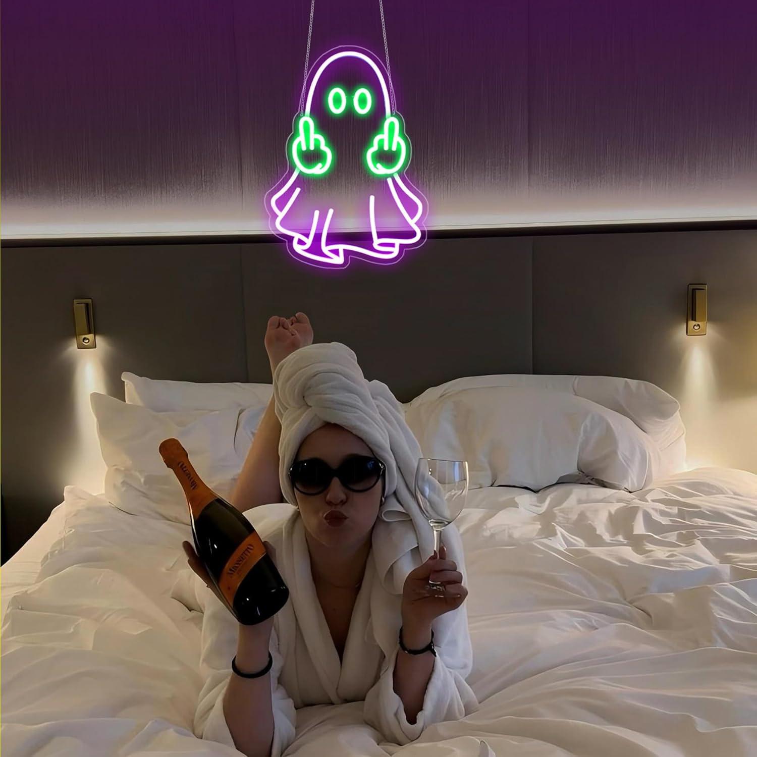 Enseigne néon LED Ghost alimen - Room Lighting Bedroom Decor avis et prix