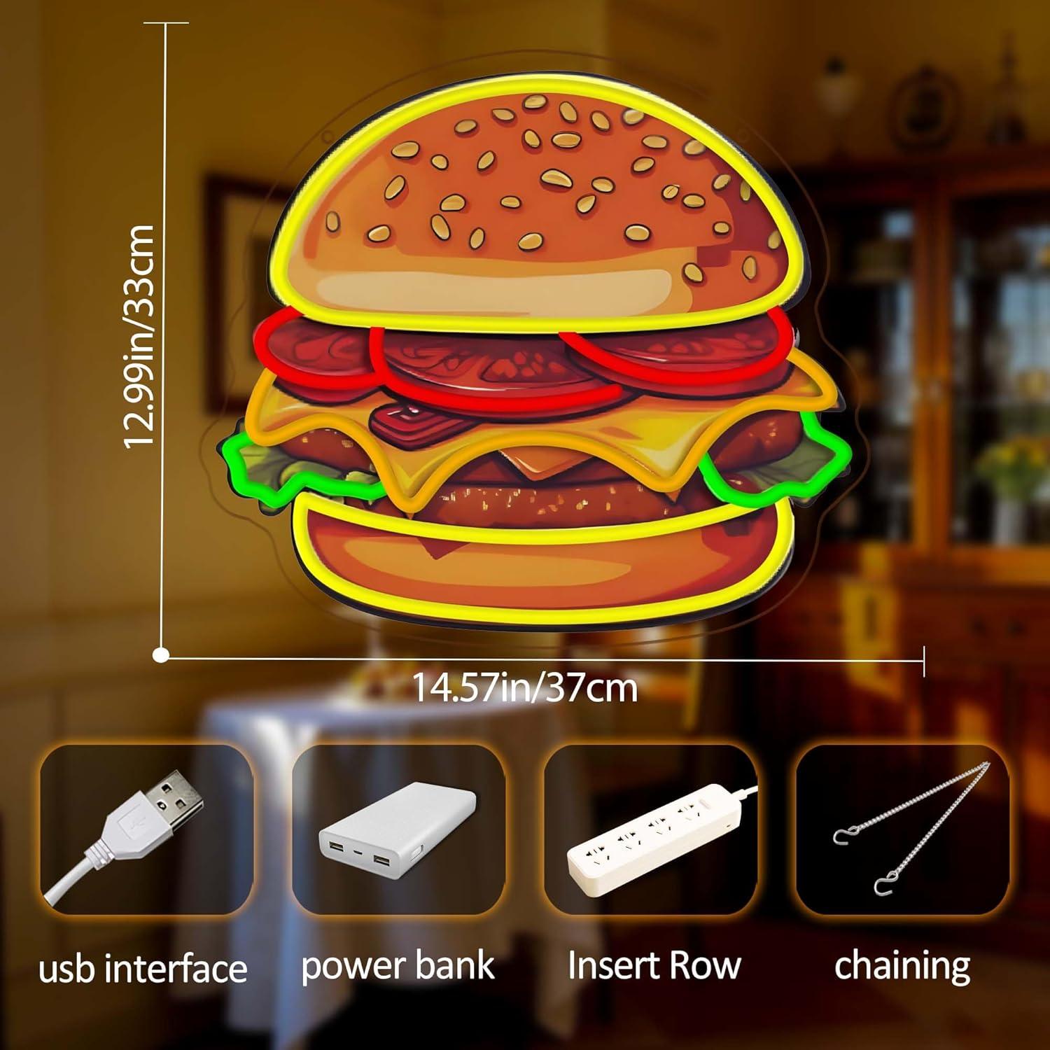 Enseigne néon LED Burger, Lumi - Lighting Decor Ideas avis et prix